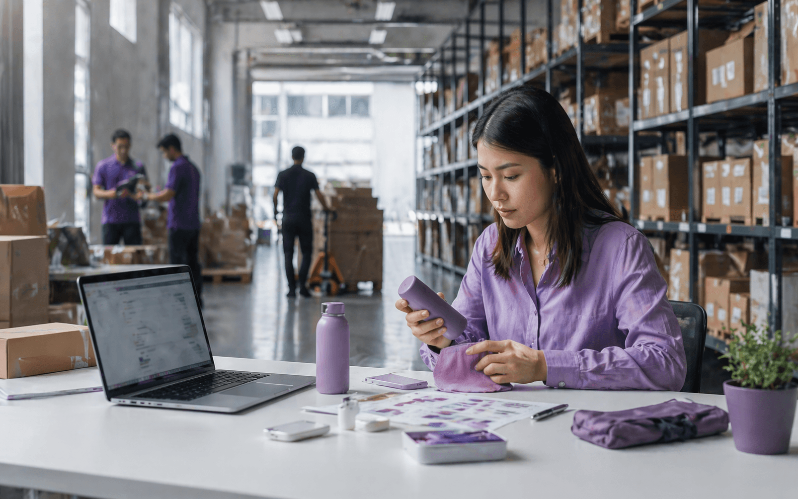 Shiplox sourcing workspace inside a warehouse environment